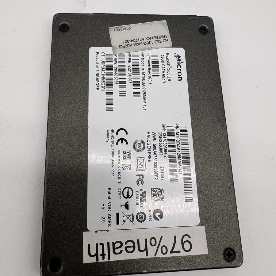 SSD-накопитель Micron RealSSD C400 128GB 2.5" SATA 6Gb/s SSD HP MTFDDAK128MAM-1J
