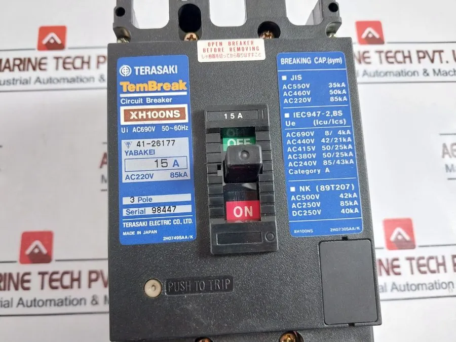 Автоматический выключатель Terasaki XH100NS Molded Case Circuit Breaker 75A 3 Po — фото лота 2