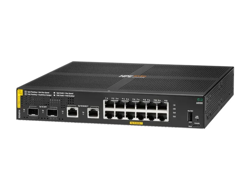 Коммутатор HP Aruba 6000 12G Class4 2G/2SFP 139W 12-Port Gigabit PoE Network Swi
