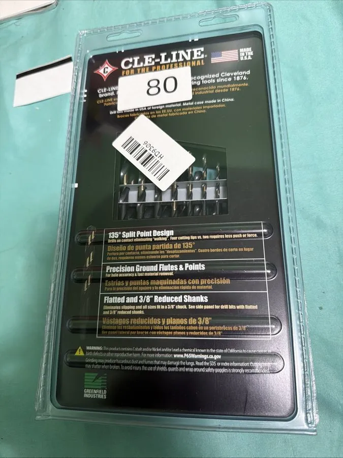 Режущий инструмент CLE-LINE Black And Gold Drill Bit Set #C18131 MADE IN USA — фото лота 2