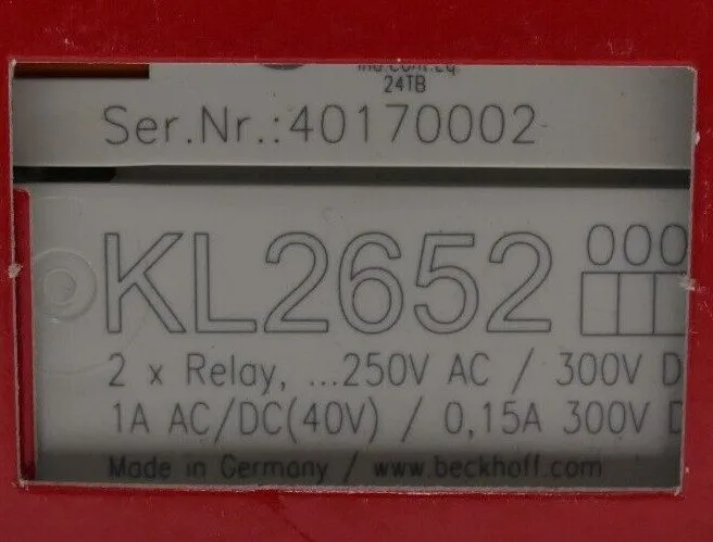 Модуль ввода-вывода Beckhoff KL2652 Bus Terminal 2-Channel Relay Output 230 V AC