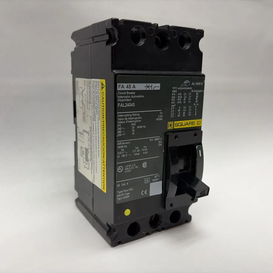 Автоматический выключатель Square D FAL24045 Circuit Breaker 45A 480V 2-POLE — фото лота 2