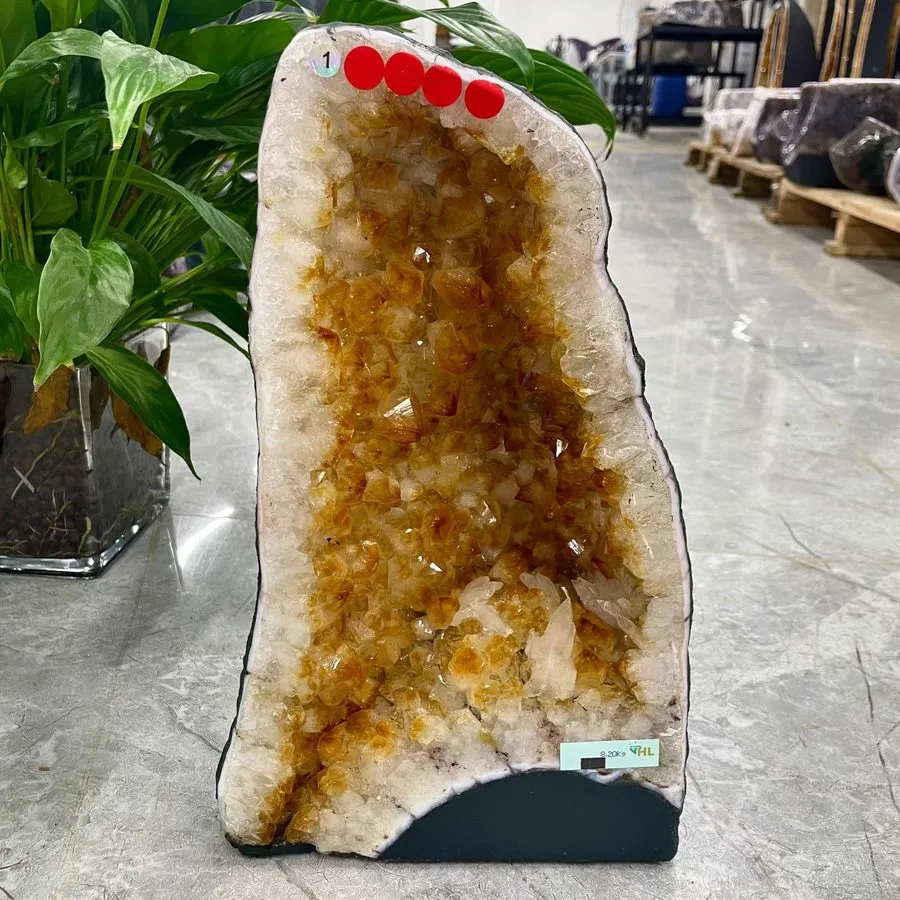 Лабораторный прибор 18.04LB TOP Natural citrine geode quartz cluster crystal cat