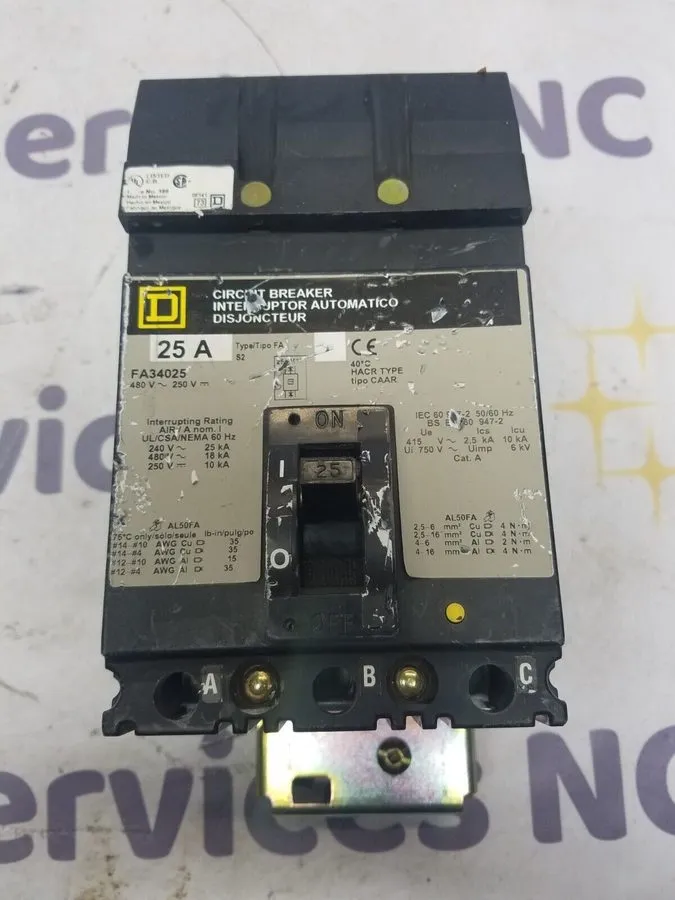 Автоматический выключатель FA34025 Square D 25 Amp 480V 3 Pole I-Line Circuit Br