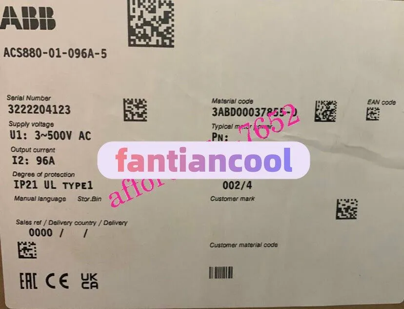 Частотный преобразователь ABB Variable Frequency Drive ACS880-01-096A-5