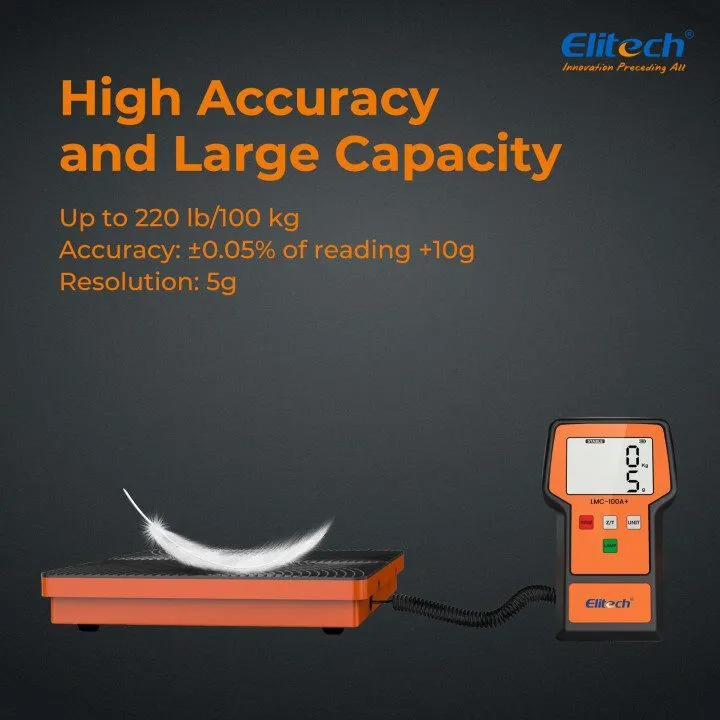 Манометрический коллектор Elitech LMC-100A+ Refrigerant Charging Scale HVAC+DMG- — фото лота 2