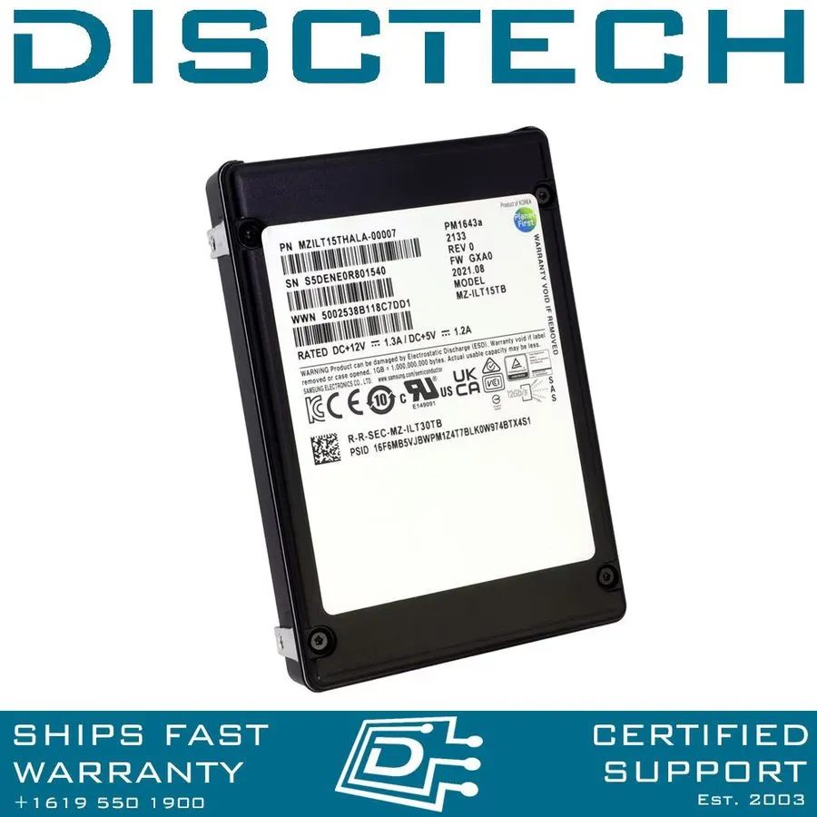 SSD-накопитель Samsung PM1643a 15.36TB SAS 12Gbps 2.5" SSD MZILT15THALA-00007 10