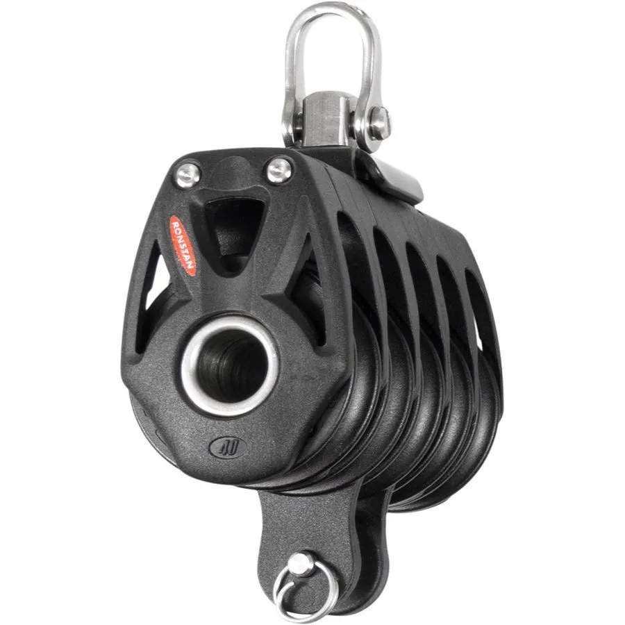 Такелажная скоба Ronstan Series 40 Orbit BB Quin Block w/Becket & Swivel Shackle