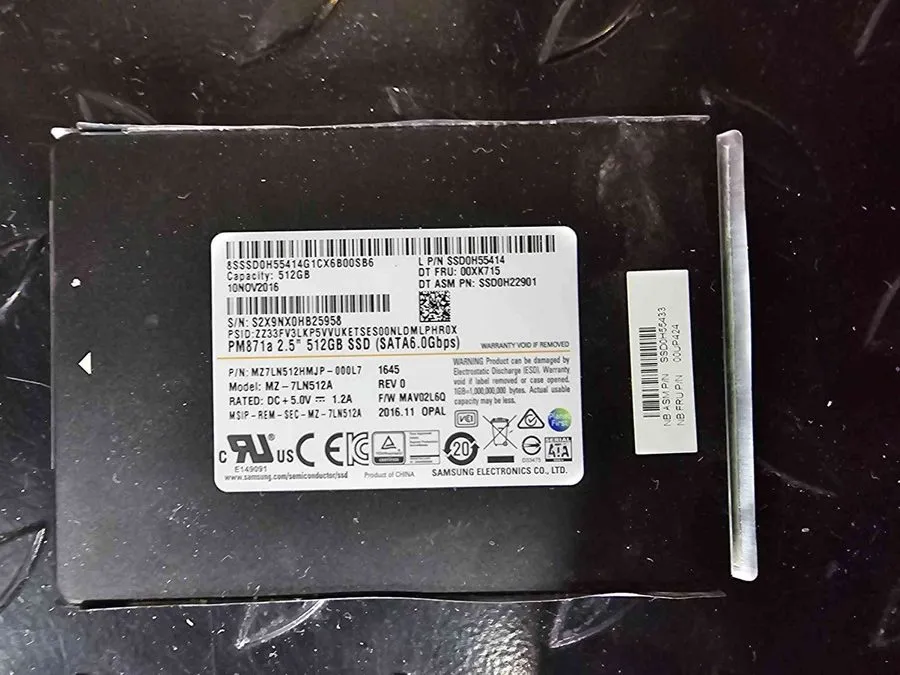 SSD-накопитель Samsung PM871a 512GB 2.5" SATA SSD MZ-7LN512A HEALTH 100% #S-73