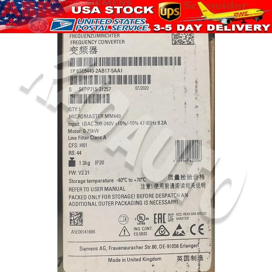 Частотный преобразователь Siemens 6SE6440-2AB17-5AA1 MICROMASTER440 without filt