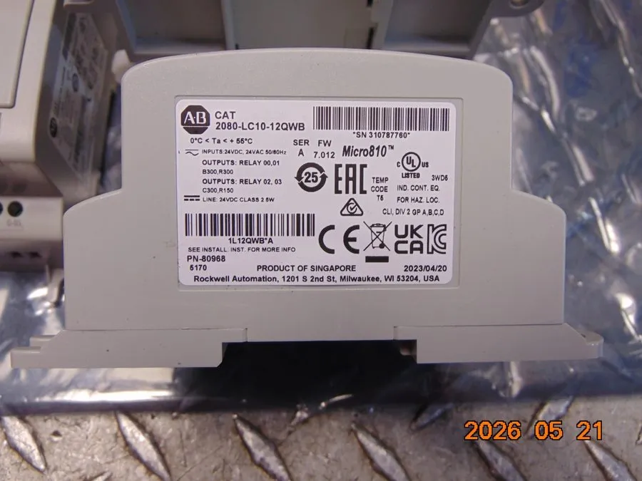 ПЛК Allen Bradley 2080-LC10-12QWB Relay Controller Date 2023/04/20 see below