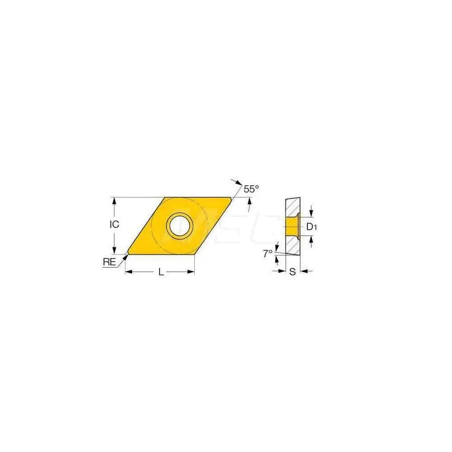 Режущий инструмент Iscar DCGT3-0 AS IC907 Carbide Turning Insert, 55� Diamond
