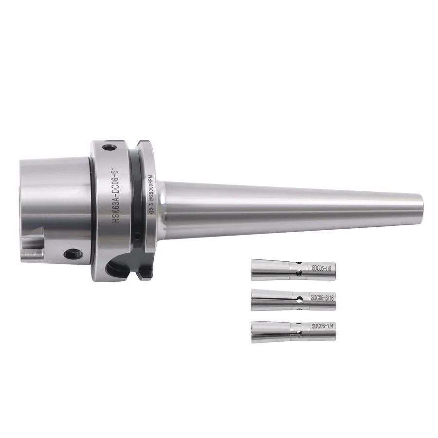 Режущий инструмент Precision Collet Chuck HSK63A-DC06-6 & 3 Collets 1/8",3/16",1 — фото лота 1