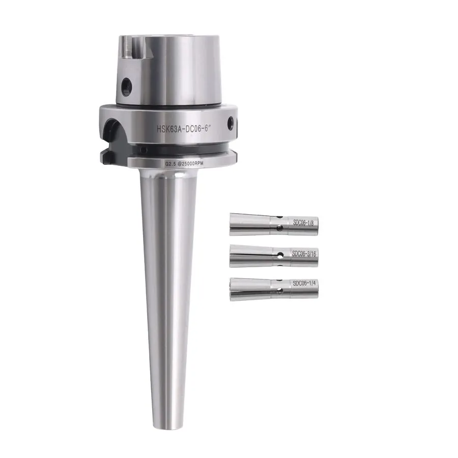 Режущий инструмент Precision Collet Chuck HSK63A-DC06-6 & 3 Collets 1/8",3/16",1 — фото лота 2