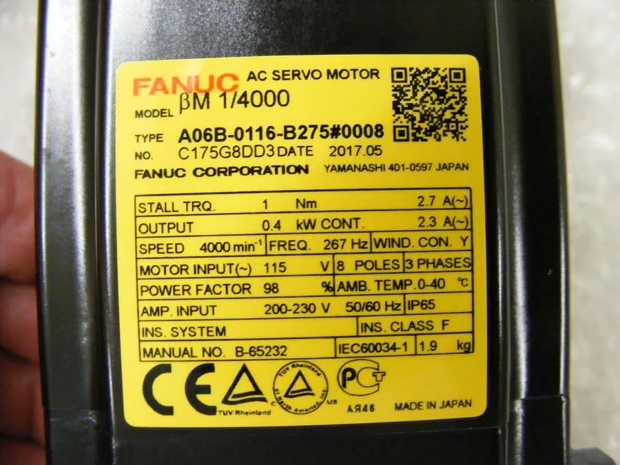 Серводвигатель Fanuc A06B-0116-B275 AC Servo Motor
