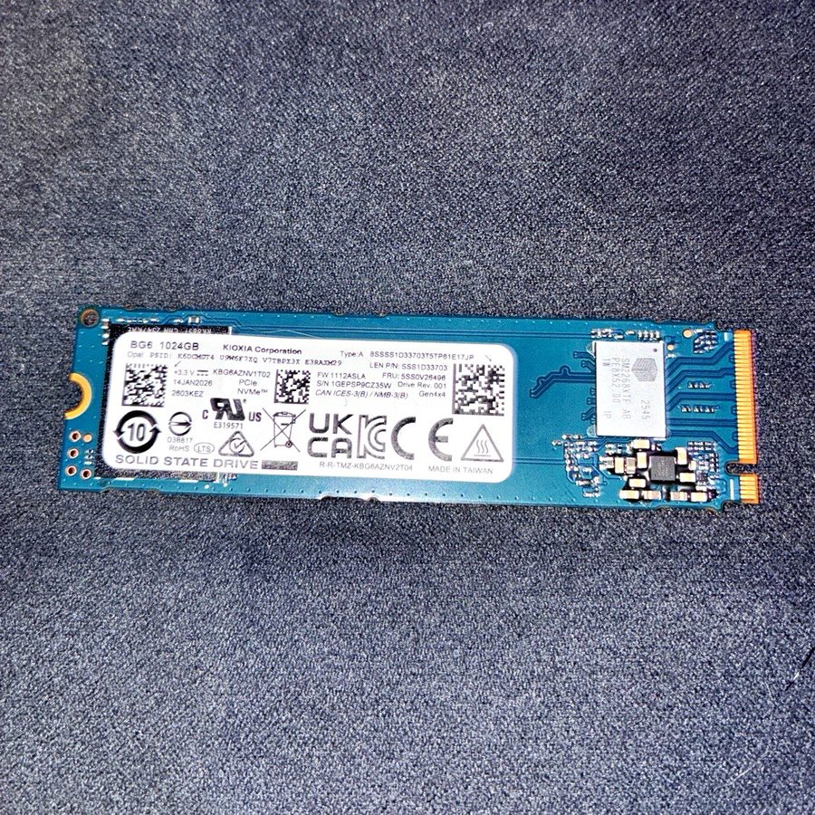 SSD-накопитель Dell (Kioxia KBG60ZNS1T02) 1TB M.2 2230 NVMe SSD PCI-e Gen 4x4 8F — фото лота 1