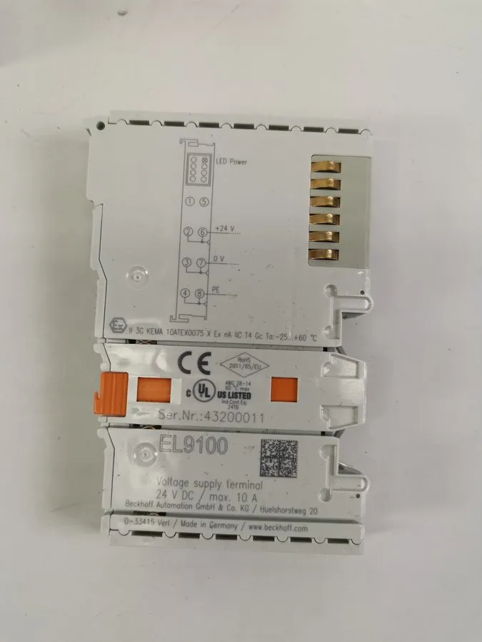 Модуль ввода-вывода BeckHoff EL9100 Ethercat Terminal, 24 Vdc, 10A