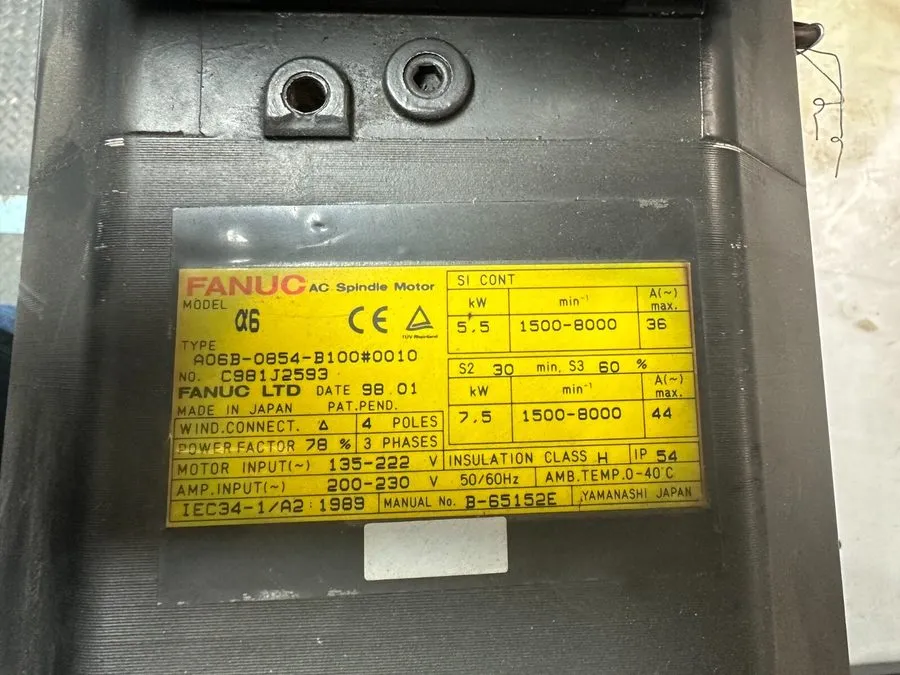Серводвигатель A06B-0854-B100 Fanuc servo motor a6 15000