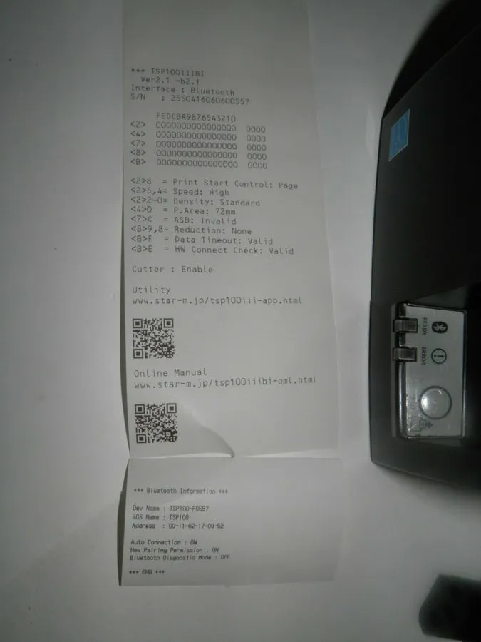 Принтер чеков STAR TSP100 Thermal POS Receipt Printer TSP143IIIBI GY US BLUETOOT