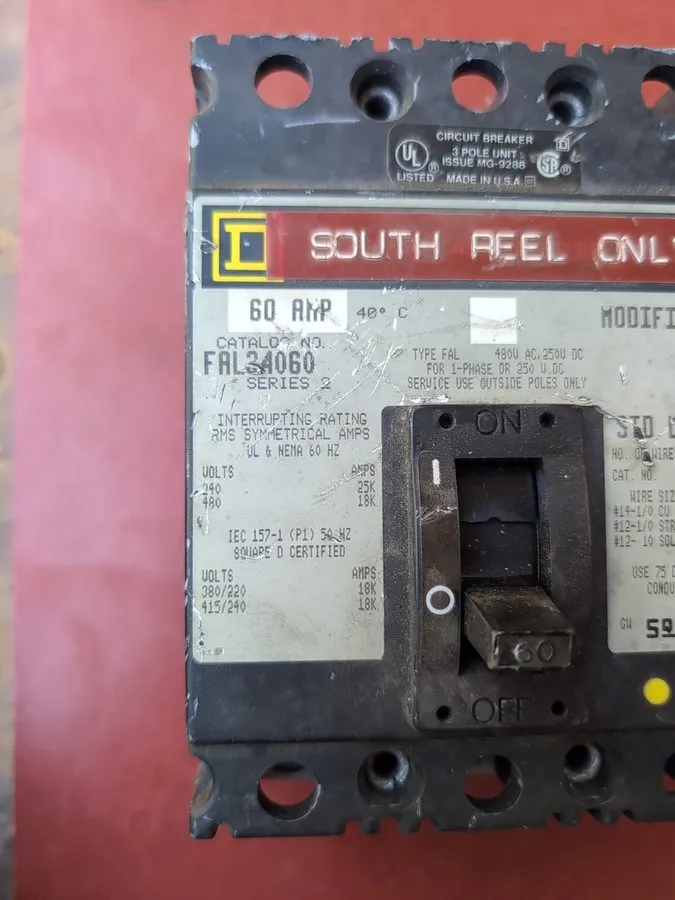 Автоматический выключатель Square D 60 Amp 18kA@480V Max Circuit breaker FAL3406