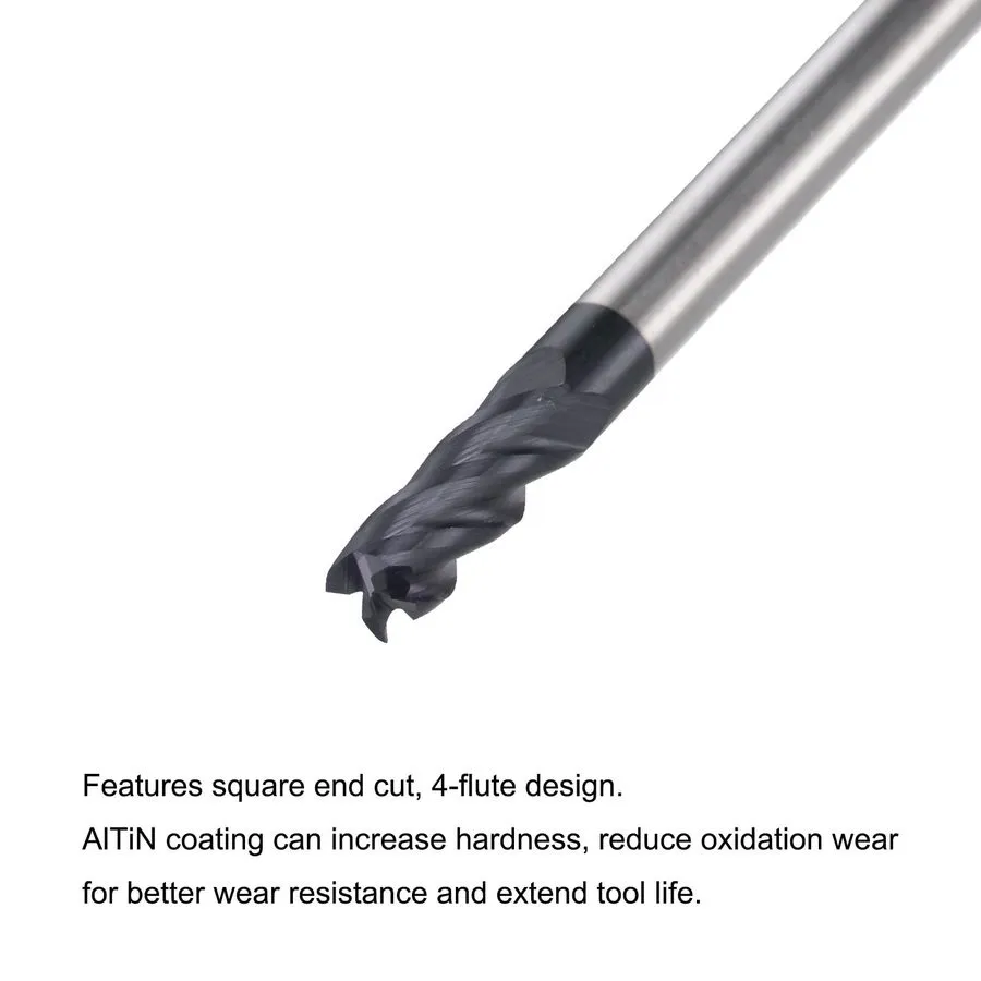 Режущий инструмент uxcell Square Nose End Mill, 3mm Tip Dia Solid Carbide 3.0mmx — фото лота 2