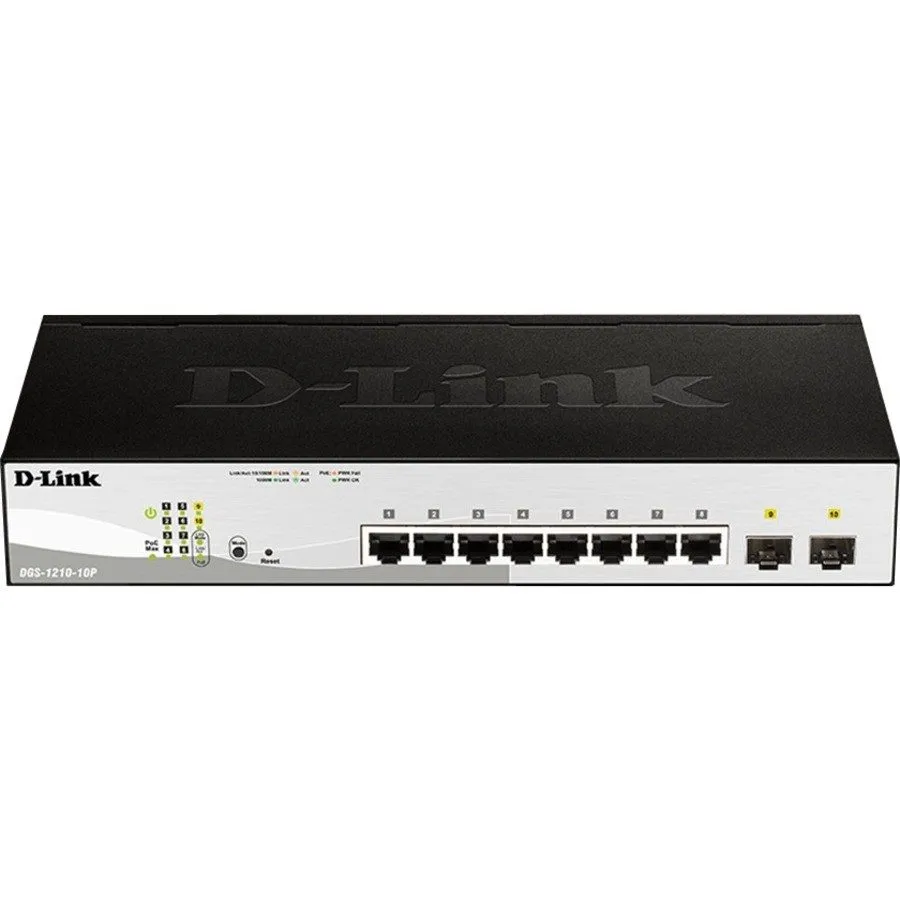 Коммутатор D-Link 10-Port Gigabit Smart Managed PoE+ (65W) Switch [DGS-1210-10P]