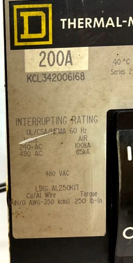 Автоматический выключатель PULLOUT Square D KCL34200 Circuit Breaker 3P 200A 65k