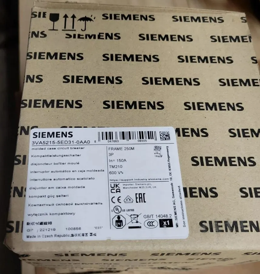 Автоматический выключатель SIEMENS 3VA5215-5ED31-0AA0 2-Pole 150A 600V Circuit B — фото лота 1