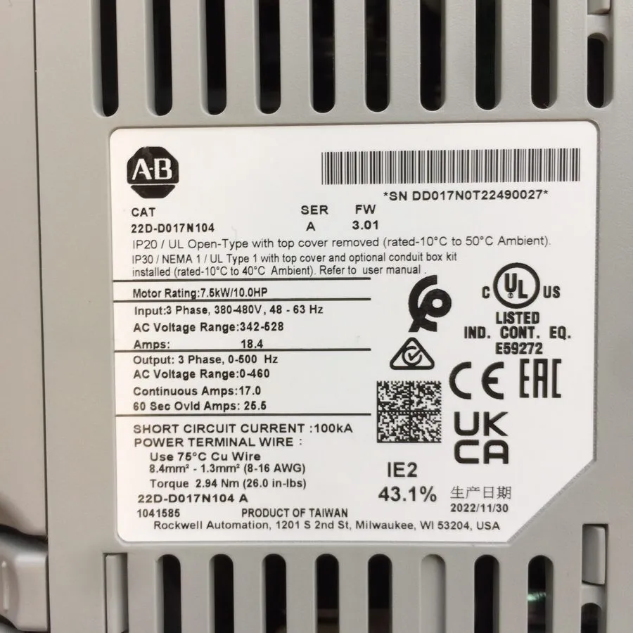 Частотный преобразователь Allen Bradley PowerFlex 40P- 7.5 kW (10 HP) AC Drive 2