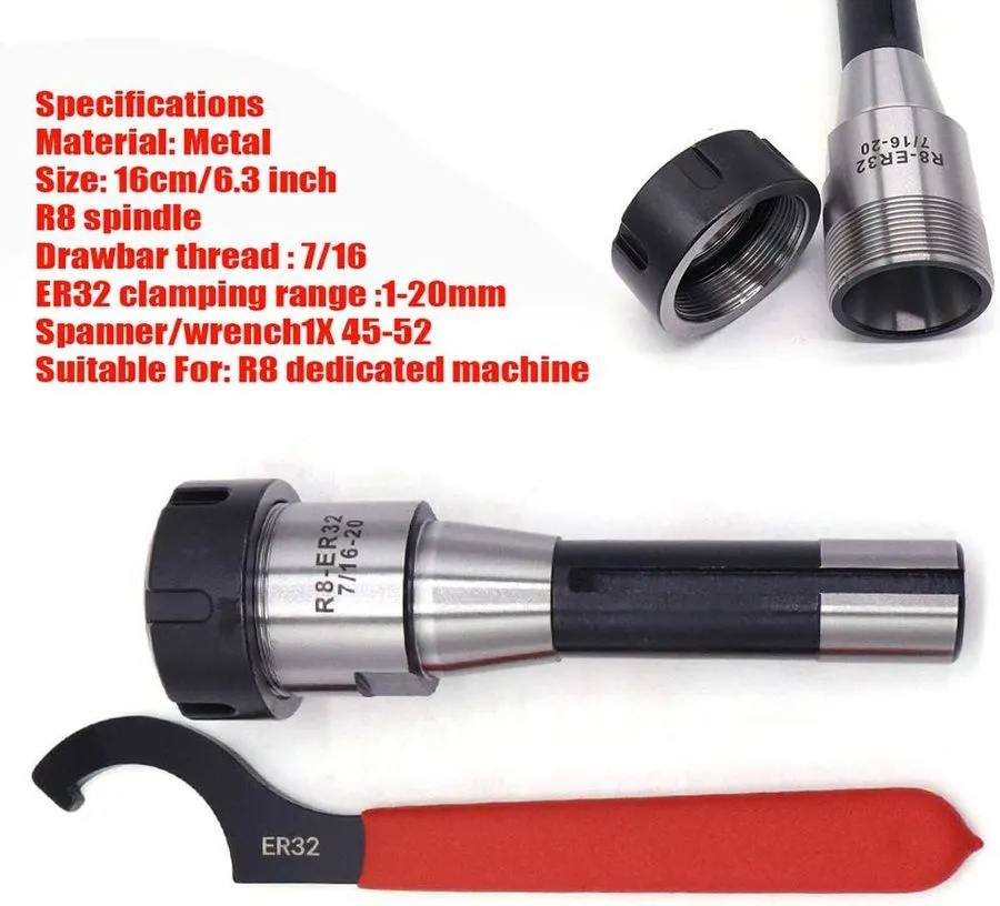 Режущий инструмент Precision 6.3'' ER32 Spring Collet Set R8-ER32 Collet Chuck H