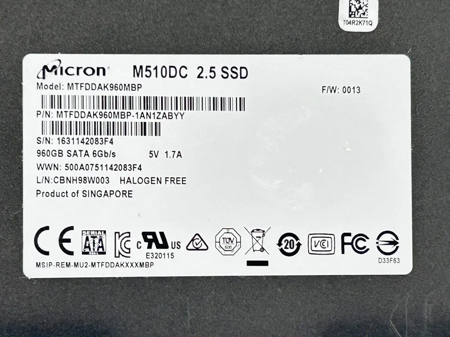 SSD-накопитель Micron Crucial M510DC (MTFDDAK960MBP) 2.5 960GB SATA SSD 79% Heal — фото лота 1