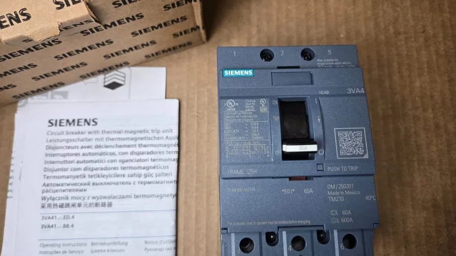 Автоматический выключатель Siemens 60 Amp Bolt-On Circuit Breaker 480 VAC 3 Pole