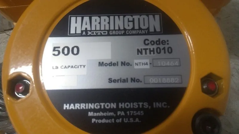 Таль HARRINGTON NTH003-10 Manual Chain Hoist Push Trolley 500lb Lift Cap 10' Lif