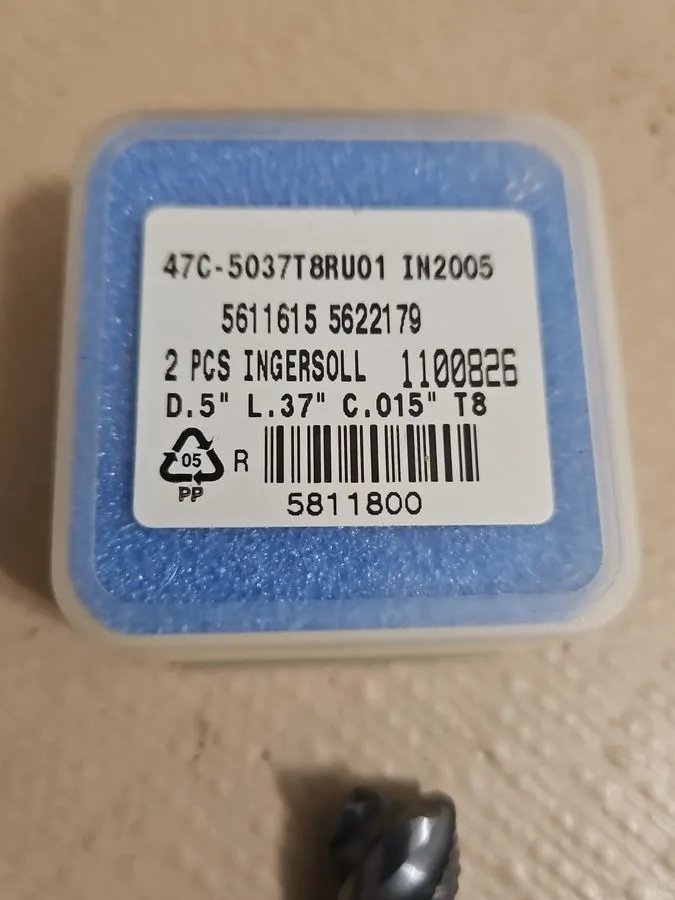 Режущий инструмент Ingersoll 47C 5037t8RU01 Carbide End Mill Chip Surfer — фото лота 1