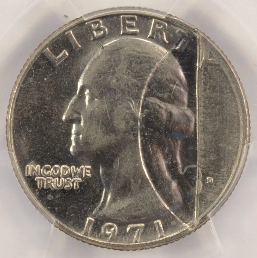 Лабораторный прибор (2 Coin) 1971-D 25c Quarter Mated Pair Struck Thru Clad Laye — фото лота 2