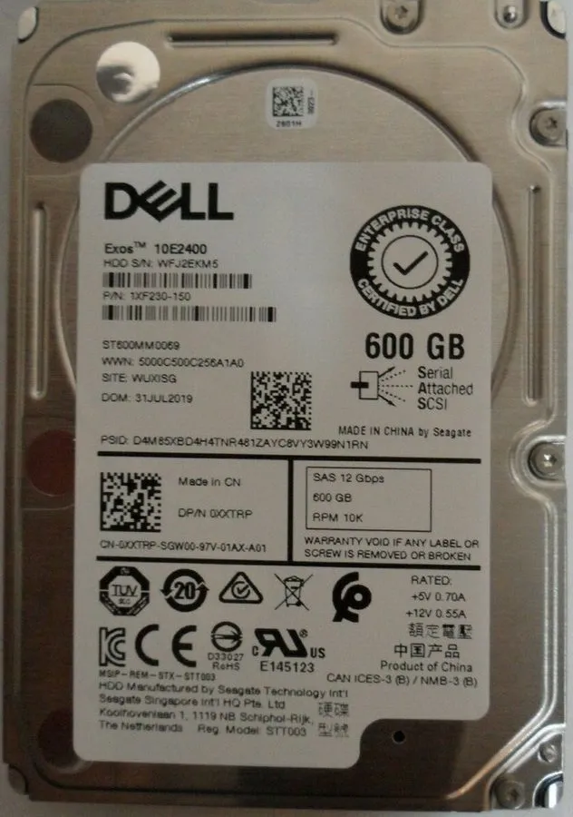 Сервер Dell 0XXTRP ST600MM0069 600GB 10K 12Gbps SAS 2.5 Inch Server Hard Drive