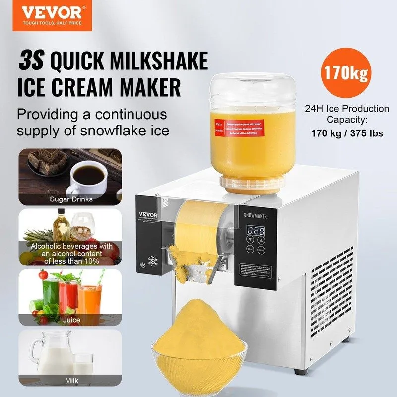 Льдогенератор Commercial Snowflake Ice Machine, 375lb/24h, Air-Cooled, Stainless
