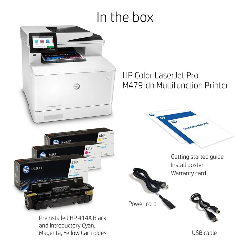 Лазерный принтер HP LaserJet Pro MFP M479fdn Duplex Color Laser Printer W1A79A P — фото лота 2