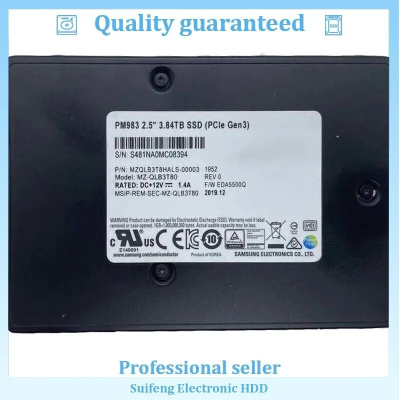 SSD-накопитель Samsung PM983 MZ-QLB3T80 3.84TB NVMe MLC Mixed Use PCIe 3.0 x4 U.