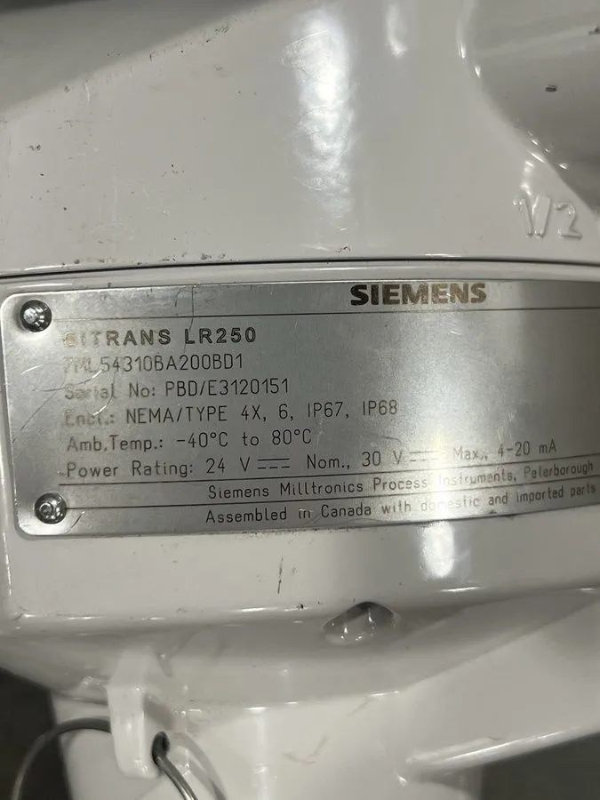 Датчик уровня SIEMENS SITRANS LR250 Radar Level Transmitter 24V 4-20mA NEMA 4X 3 — фото лота 2