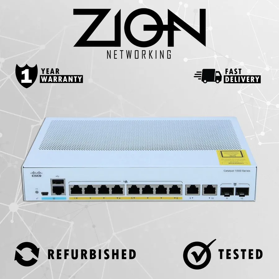 Коммутатор Cisco C1000-8P-E-2G-L 8 Ports PoE Ethernet Switch