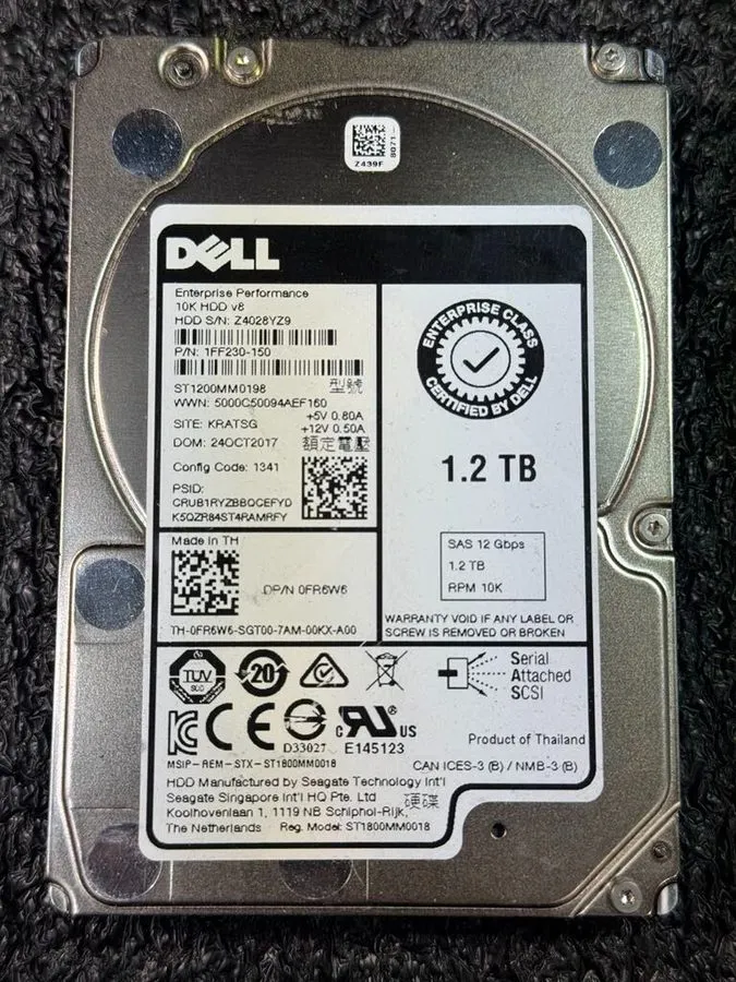 Жёсткий диск Dell FR6W6 ST1200MM0198 1.2TB 10K RPM 128MB Cache 12Gb/s SAS HDD 2.