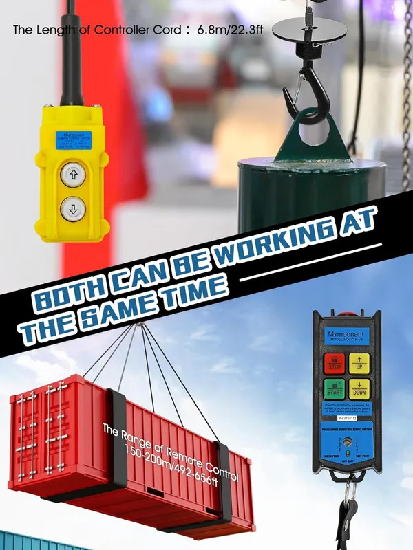 Таль 1100Lb Electric Hoist with Wireless Control & Safety Limit 12M/Min Lift — фото лота 1