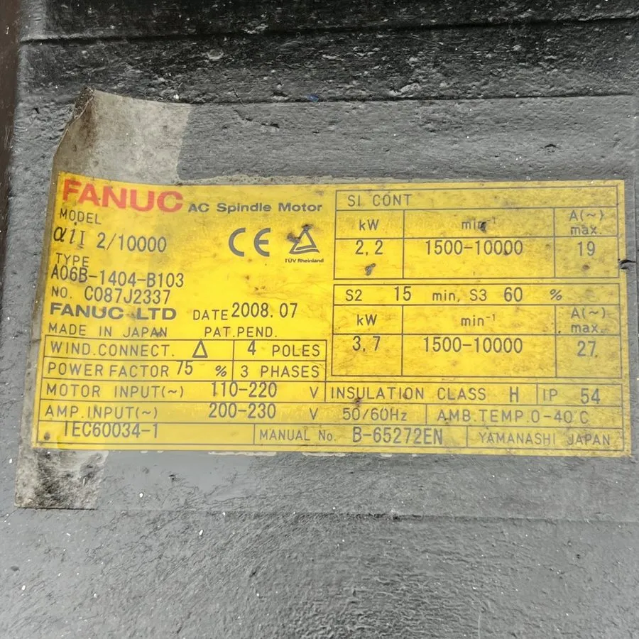 Серводвигатель FANUC A06B-1404-B103 AC Servo Motor A12/1000