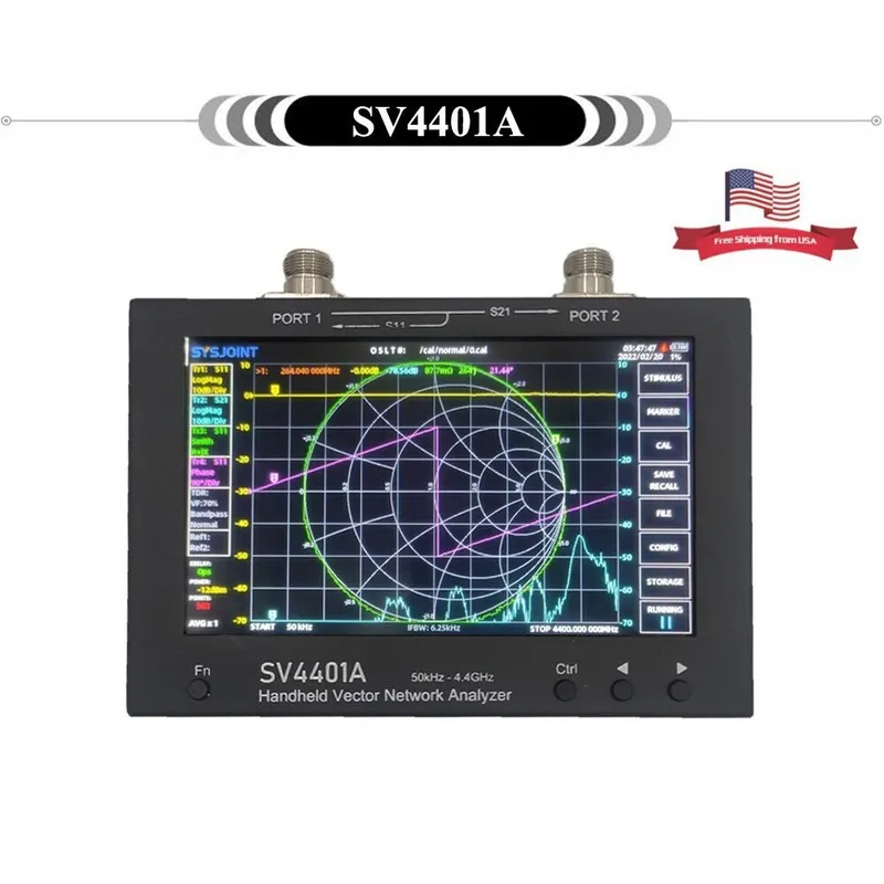 Анализатор цепей SV4401A 50KHz-4.4GHz VNA Vector Network Analyzer 100DB Dynamic