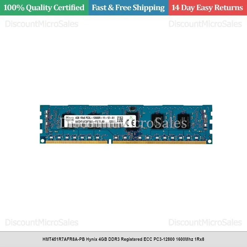 Модуль памяти SK hynix 4GB 1Rx8 PC3L-12800R DDR3 1600 MHz Server RAM HMT451R7AFR