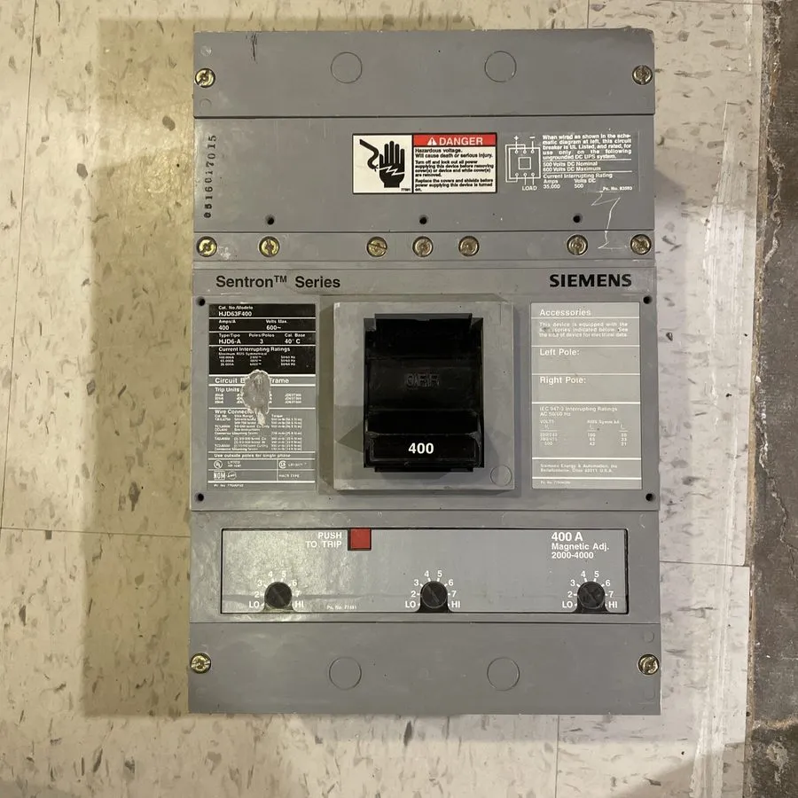 Автоматический выключатель Siemens Sentron Series HJD63F400 Circuit Breaker 400A — фото лота 1