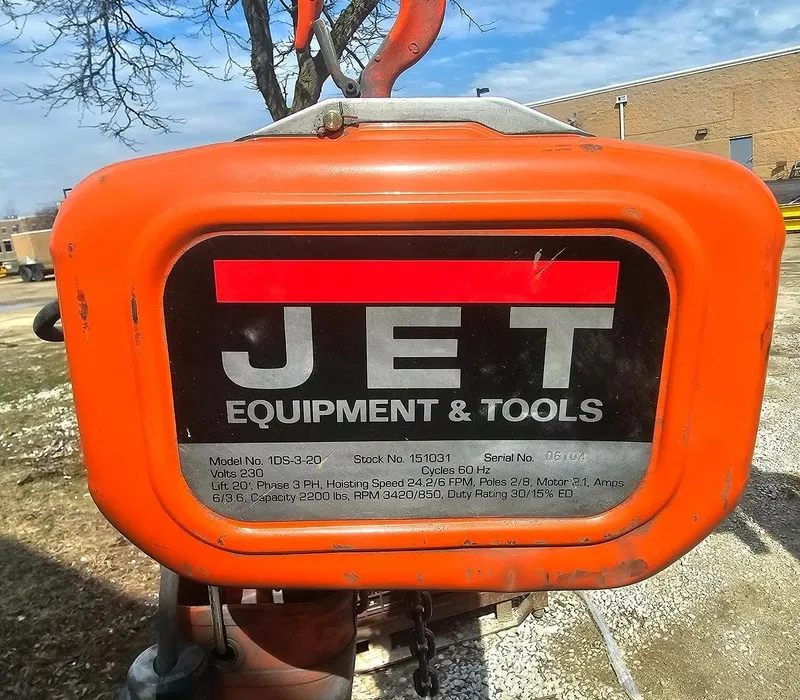 Таль JET 1-Ton Electric Hoist 1DS-3-20 3 Ph, 20 Ft Lift, 24 FPM Chain Hoist — фото лота 1