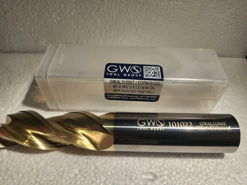 Режущий инструмент GWO TOOL GROUP END MILL GWAL3100Z 101022 1" 3 FLUTE NF1 COATE — фото лота 1