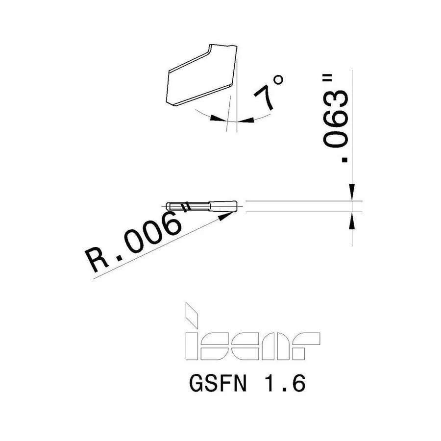 Режущий инструмент Iscar GSFN 1.6 IC908 S Carbide Milling Insert